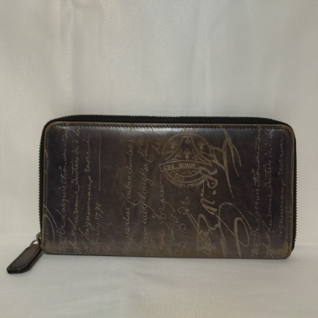 美品 ベルルッティ カリグラフィ 長財布 オーガナイザー グレー - メルカリ