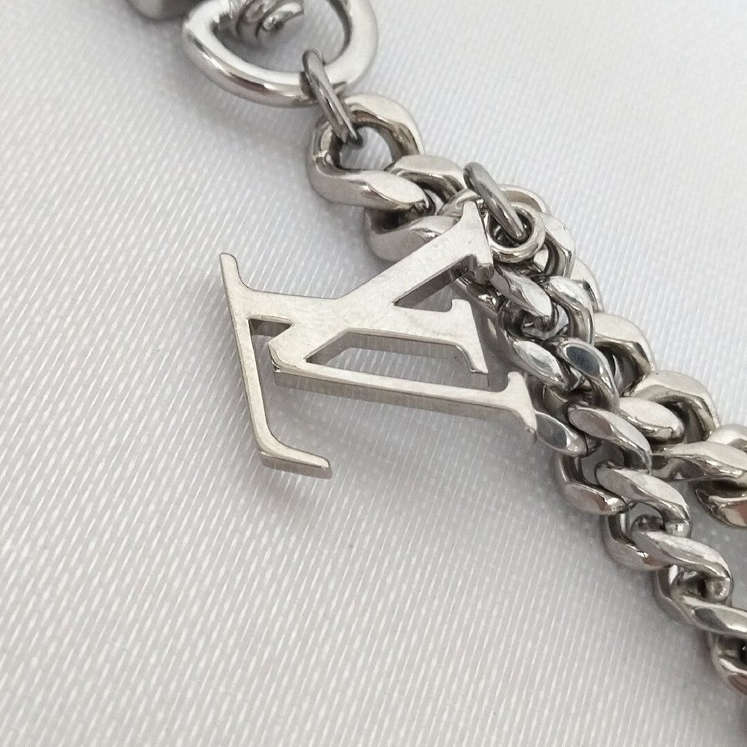 美品】ルイヴィトン アコルディオン用 シルバーチェーン ロゴ刻印