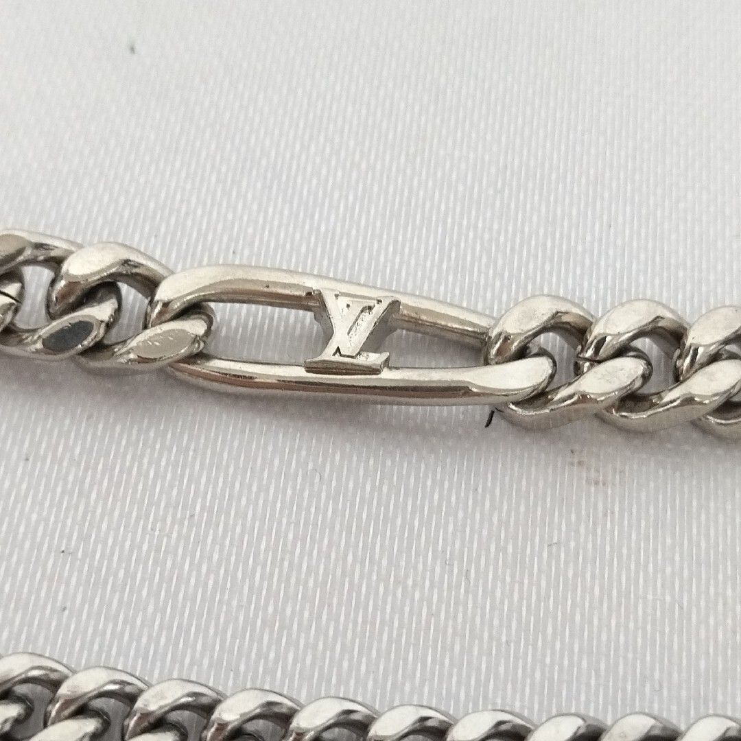 美品】ルイヴィトン アコルディオン用 シルバーチェーン ロゴ刻印