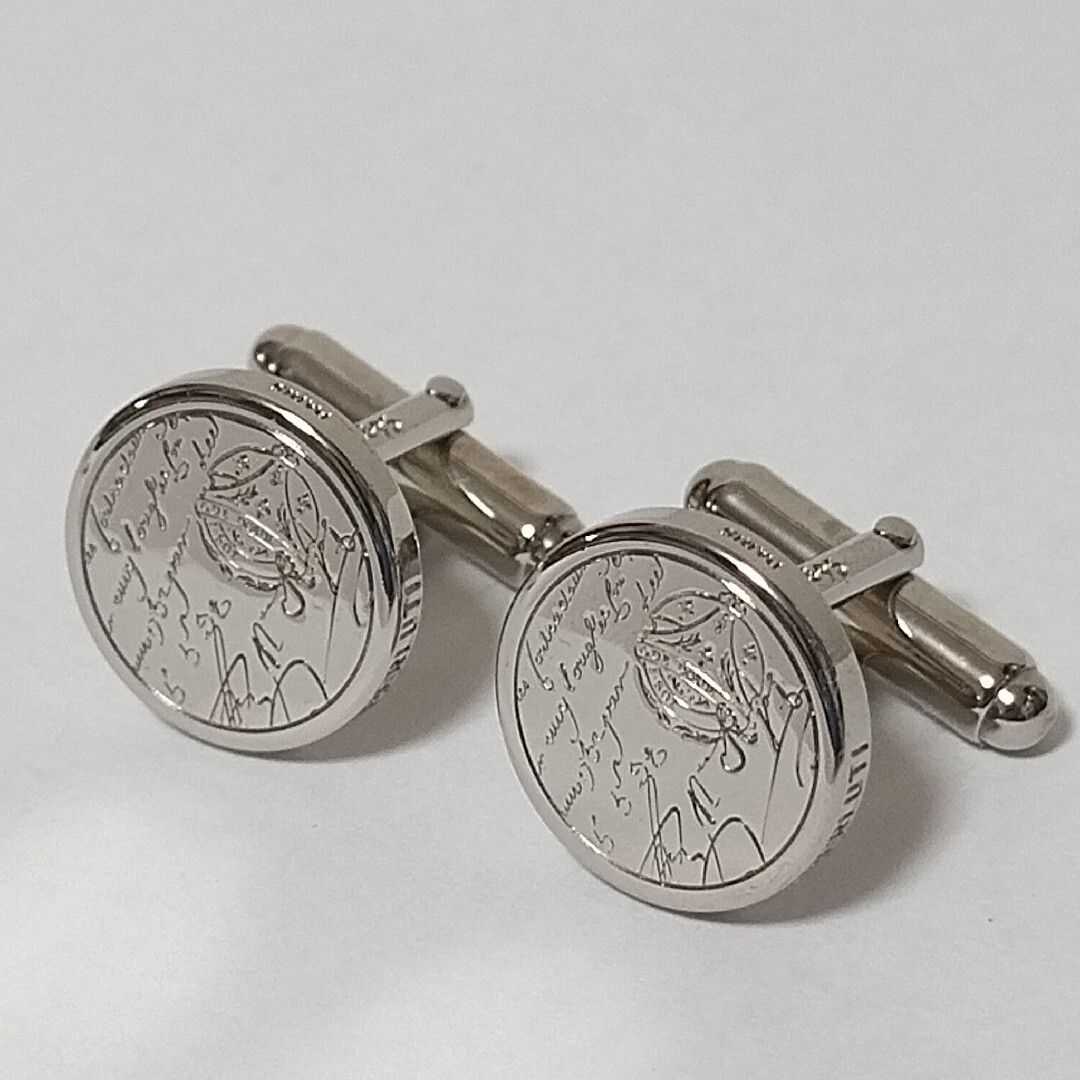 極美品 ベルルッティ カフスボタン カリグラフィー 1895 シルバー