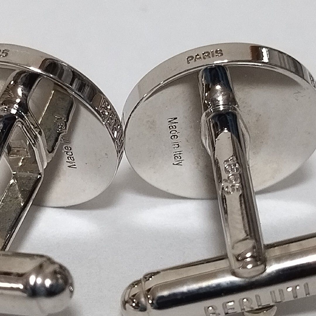 極美品 ベルルッティ カフスボタン カリグラフィー 1895 シルバー
