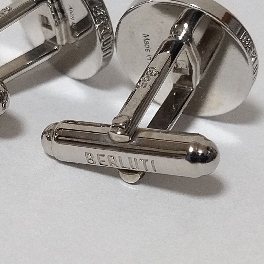 極美品 ベルルッティ カフスボタン カリグラフィー 1895 シルバー