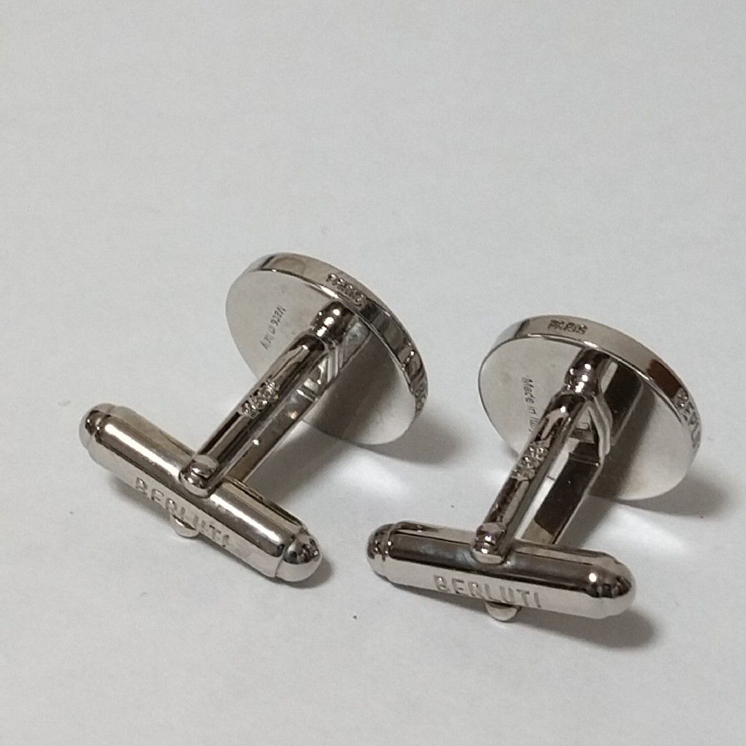 極美品 ベルルッティ カフスボタン カリグラフィー 1895 シルバー
