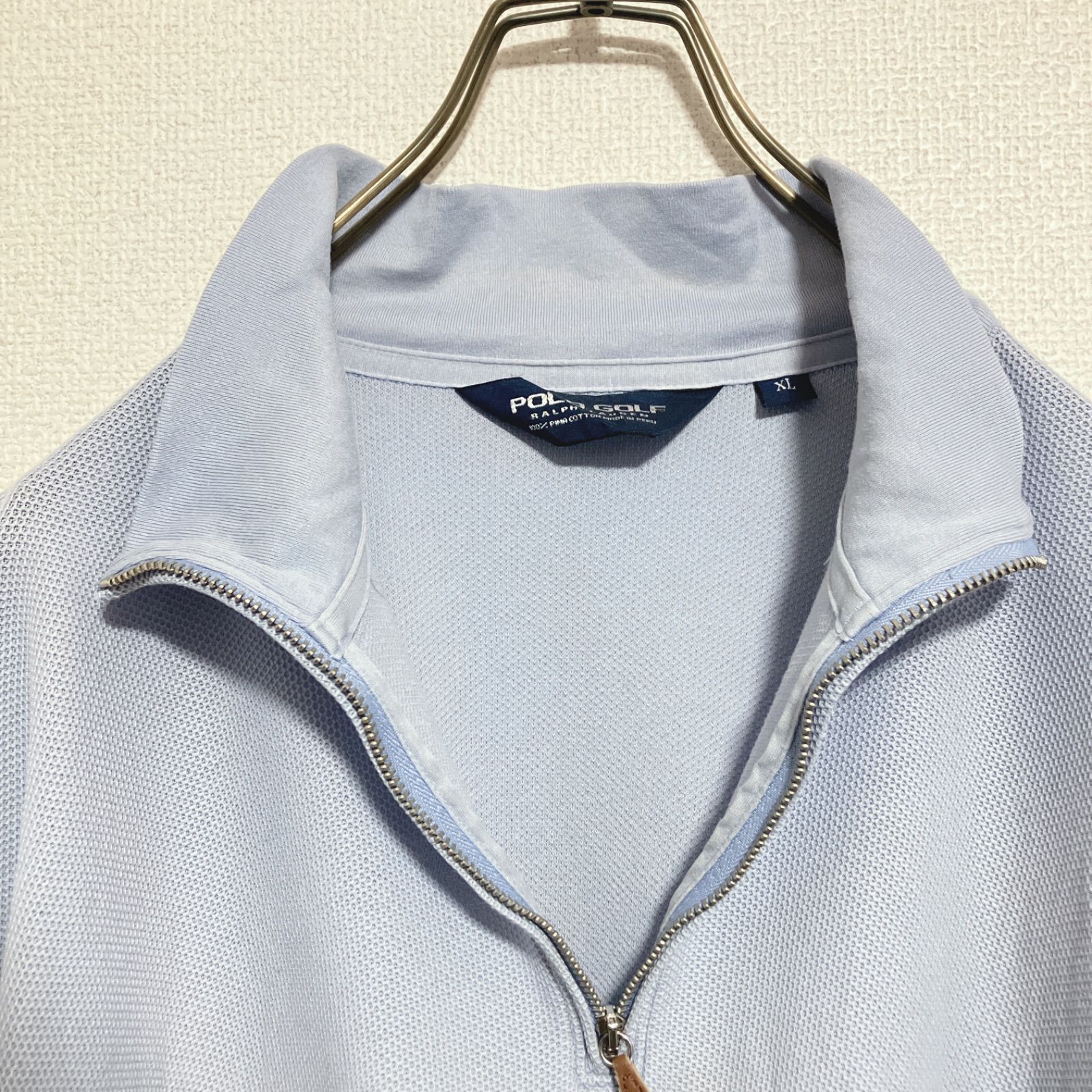 ロゴ刺繍】POLO GOLF ポロゴルフ ワンポイント ハーフジップポロシャツ