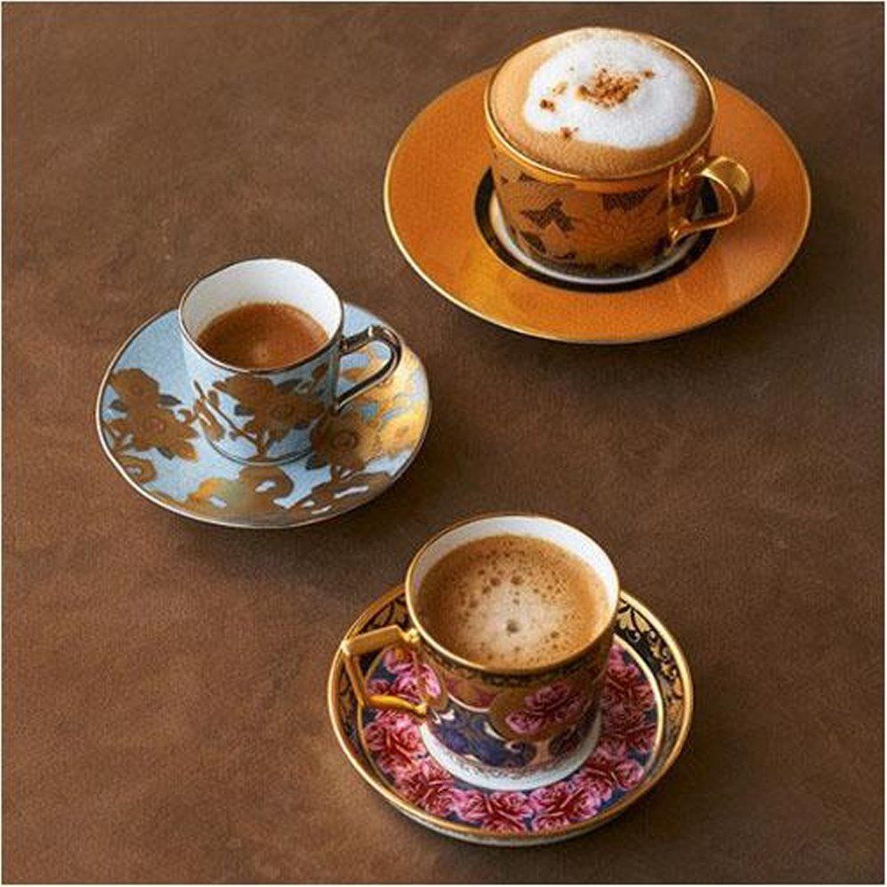 Noritake ノリタケ デミタス カップ - ソーサー 85 cc オマージュコレクション 淡青絵薔薇文 ファインポーセレン ムホワイト T 2404|H-768