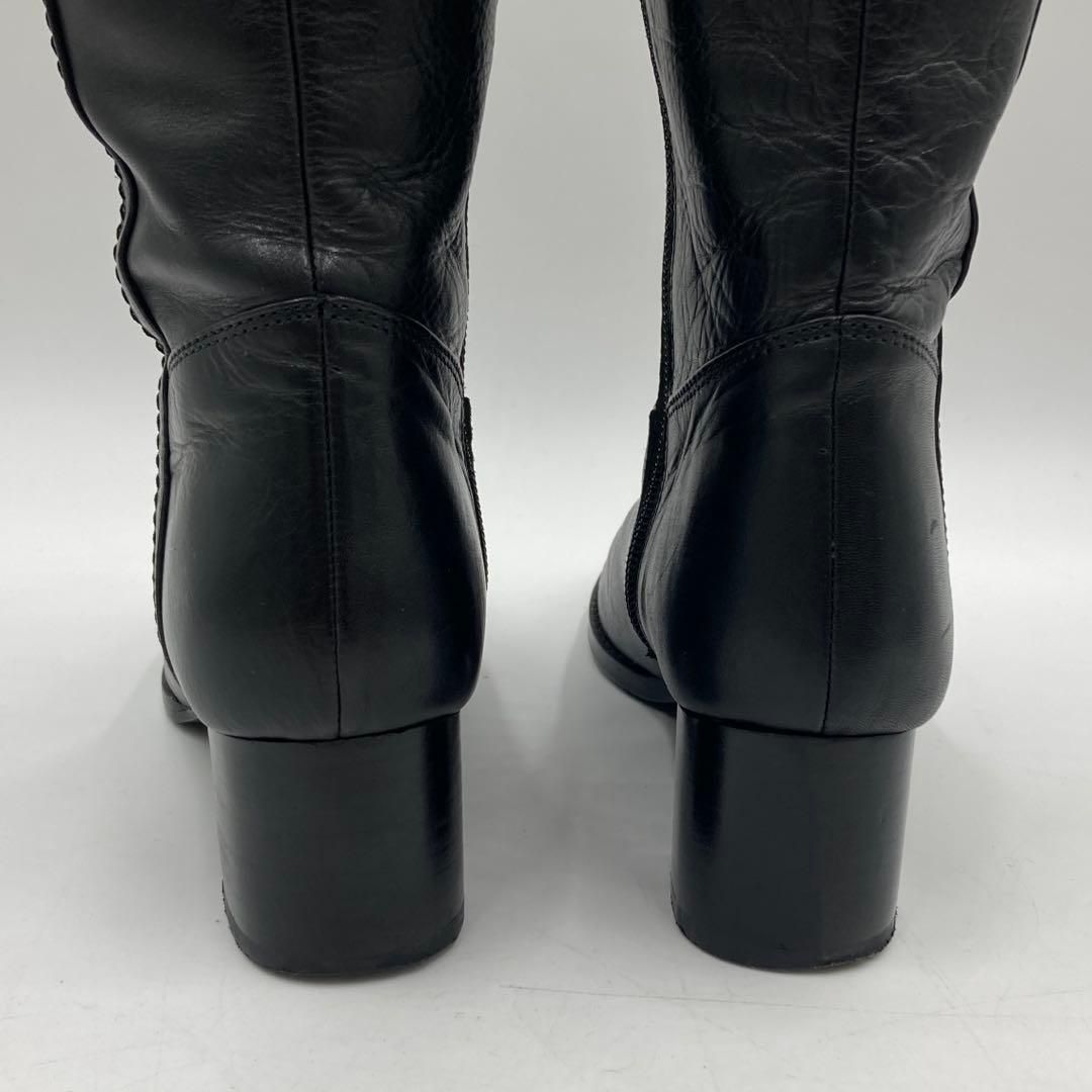 美品✨　REGAL ❦ リーガル　黒　ロングブーツ　美脚　高級感　レザー REGAL リーガル ロング ブーツ 22.5cm ブラック レザー - メルカリ