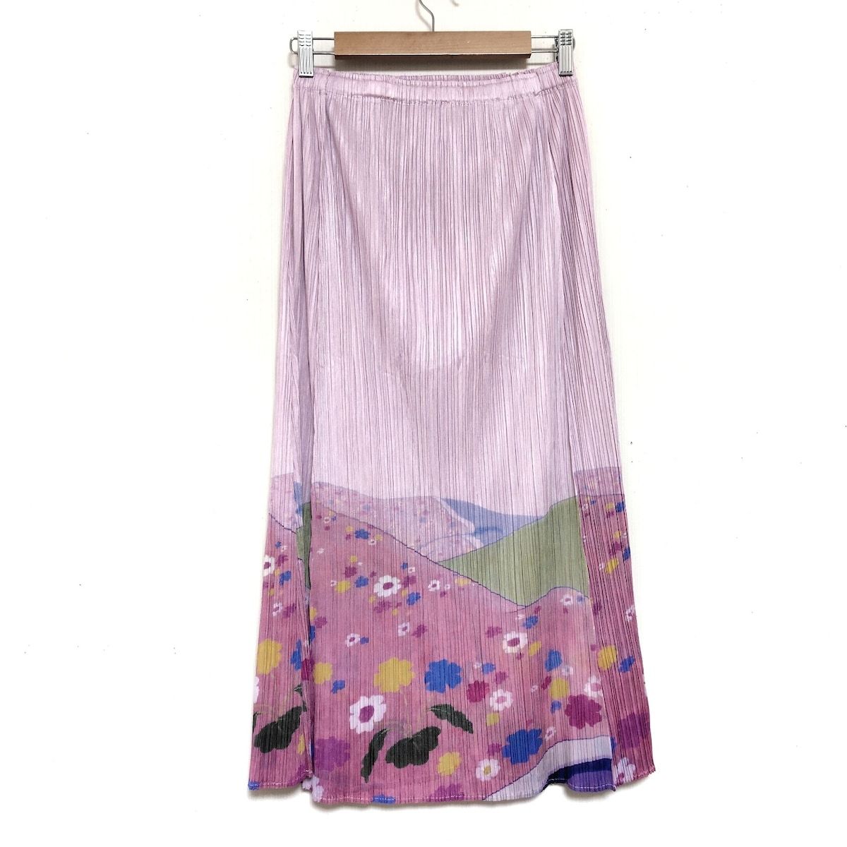 PLEATS PLEASE 花柄 ピンク PLEATS PLEASE(プリーツプリーズ) ロングスカート サイズ5 XS