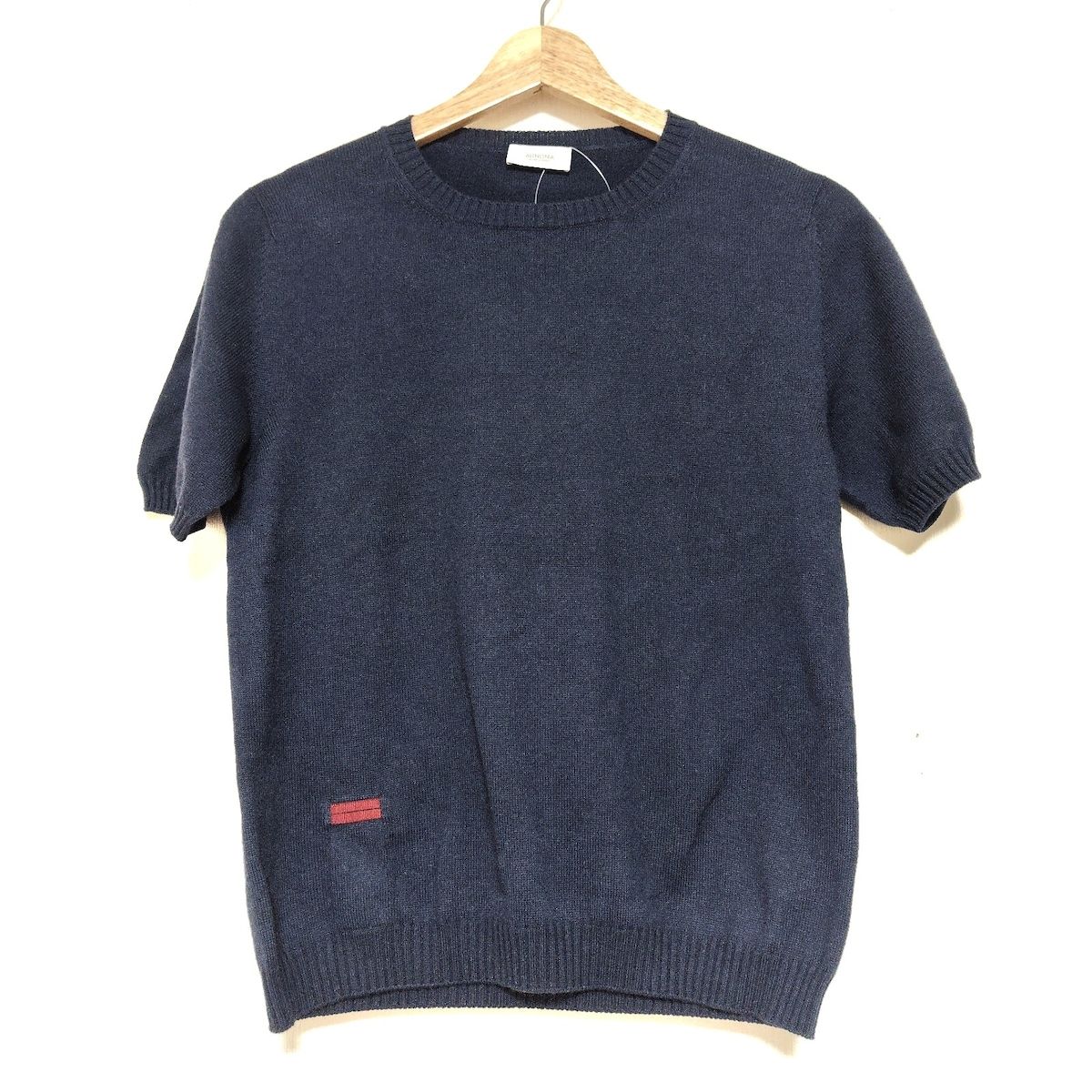 AGNONA(アニオナ) 半袖セーター サイズS レディース - ダークネイビー