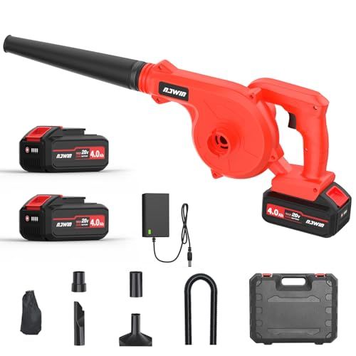 ナウィン ブロワー 20 V 充電式ブロワー 4 0 Ahバッテリー 付 コードレスブロワー 無段階風量変速 送風機 集塵機 落ち葉払い 水滴飛ばし ブロアー 豊富な付属品 取扱説明書 収納ケース 小型 m