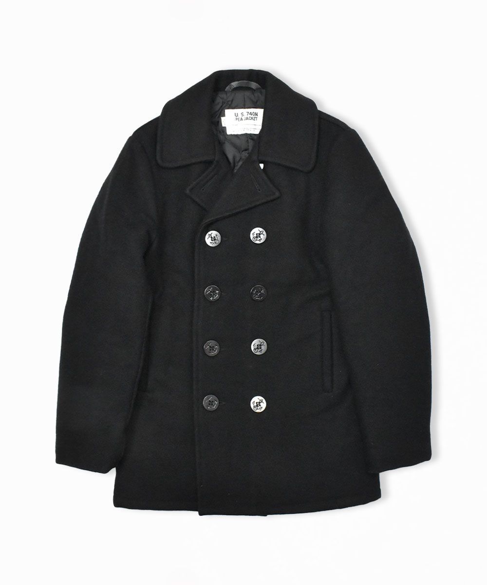 ベクハム♪Schott ショット 740N PEA JACKET 36 黒 Schott ショット U.S.740N PEA JACKET 36 - メルカリ