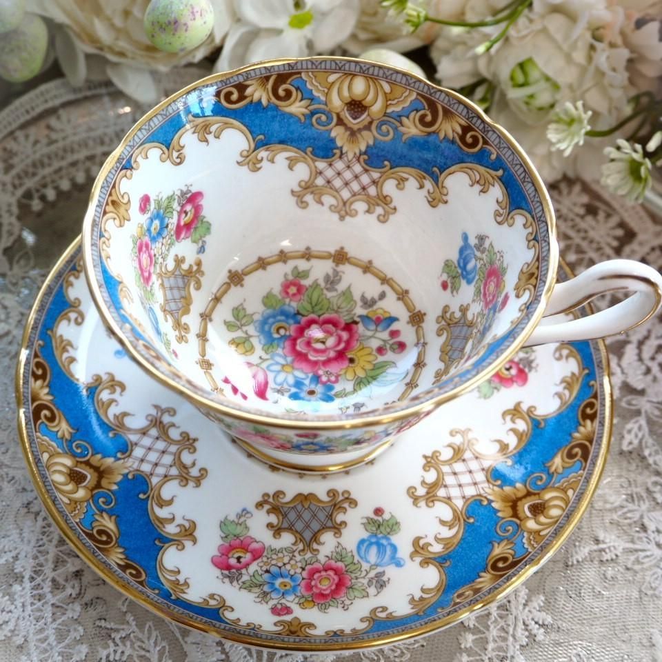 英国シェリーShelleyシェラトン 絵柄が華やかなカップ＆ソーサー F 6