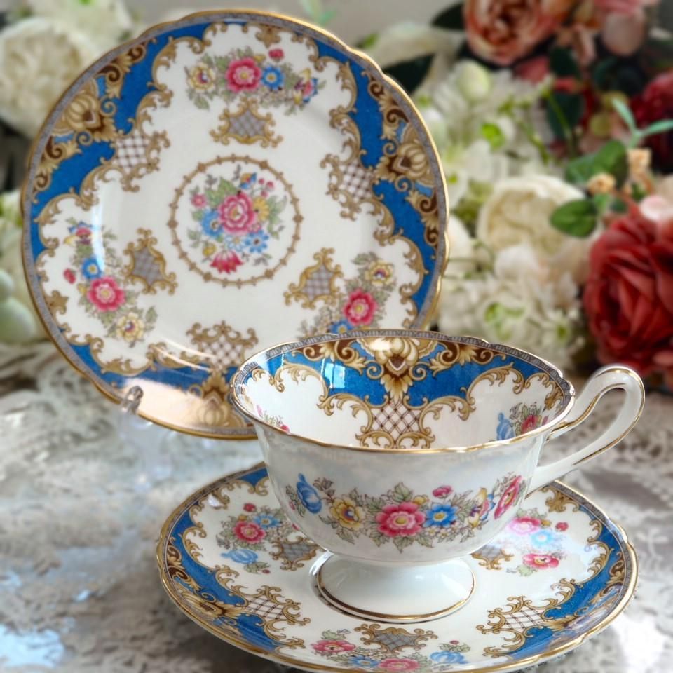 美品】英国シェリーShelleyシェラトン トリオ カップ＆ソーサー F6