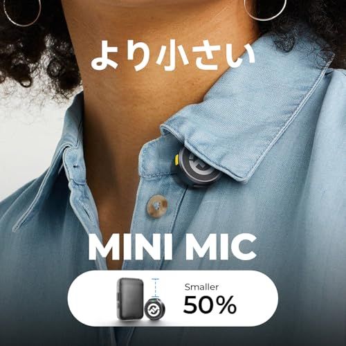 Hollyland Lark M 2 ワイヤレスマイク-ピンマイク USB Type-C 軽量9 g ノイズキャンセリング 48 kHz|24 Bit 300 m転送距離 iPhone|Android|PC対応 Vlog撮影用 黒 p 6 f 99 af 32