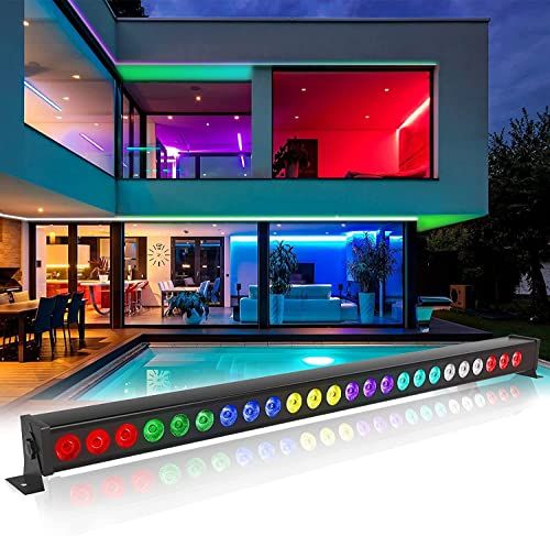U King 72 W 24 LEDS 舞台照明 ステージライト ウォッシュライト RGB Djライト リモコン付き LEDライトバー 4 in 1 DMX 高輝度 スポットライト自動モード 音声起動 リックスライト 背景ライト ディスコライト 76 e 09 a 22