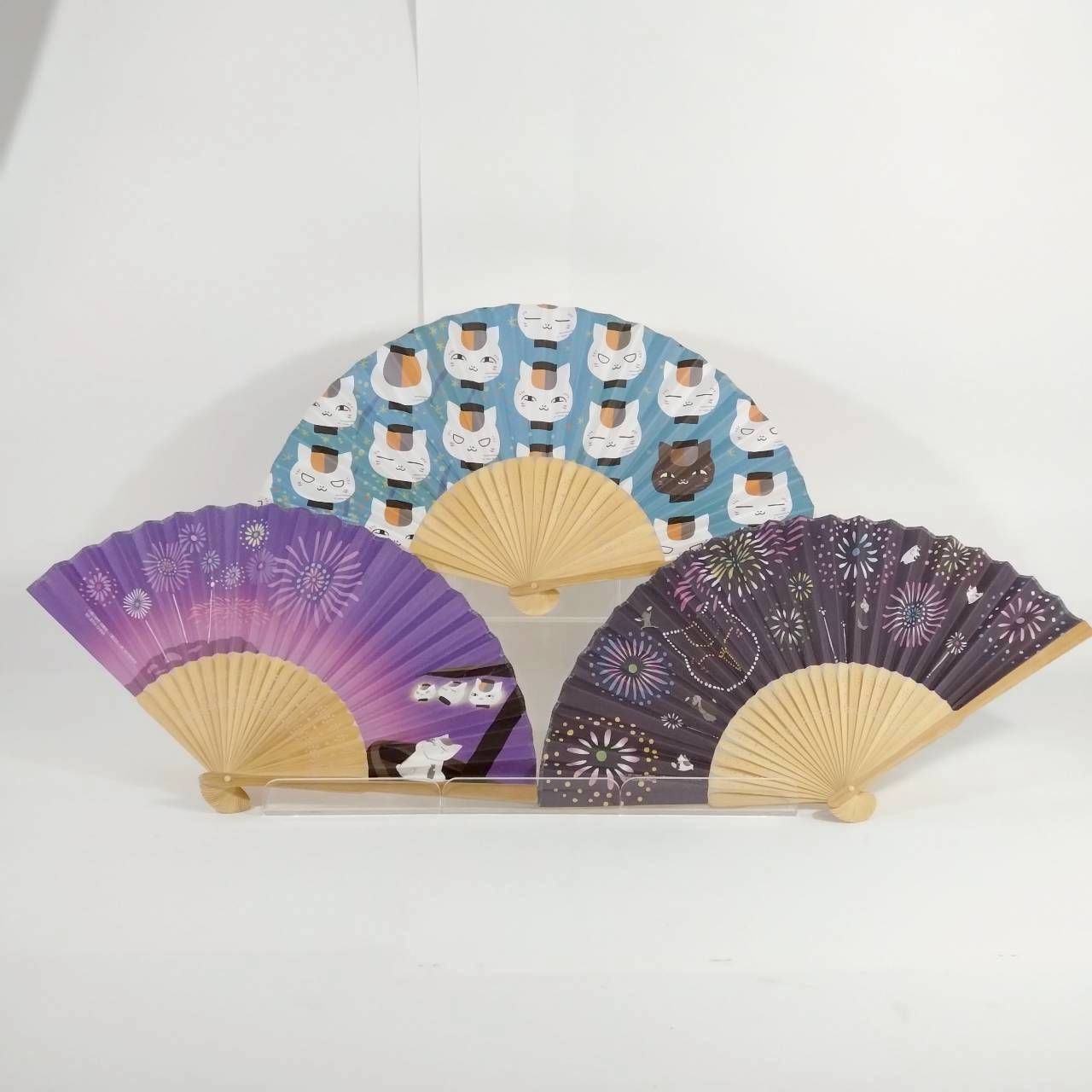 ３種類セット 夏目友人帳 ニャンコだより ～ニャンコ先生と花火大会～ 扇子