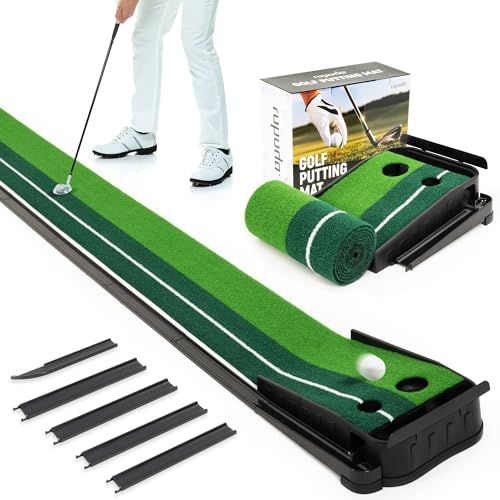 ropoda ゴルフパターマット 自動 返球機能付き パター練習マット 3 m 室内 屋外 屋内 静音 アプローチ マット ゴルフ パターマット パター 練習 練習器具p ab 1 be 8
