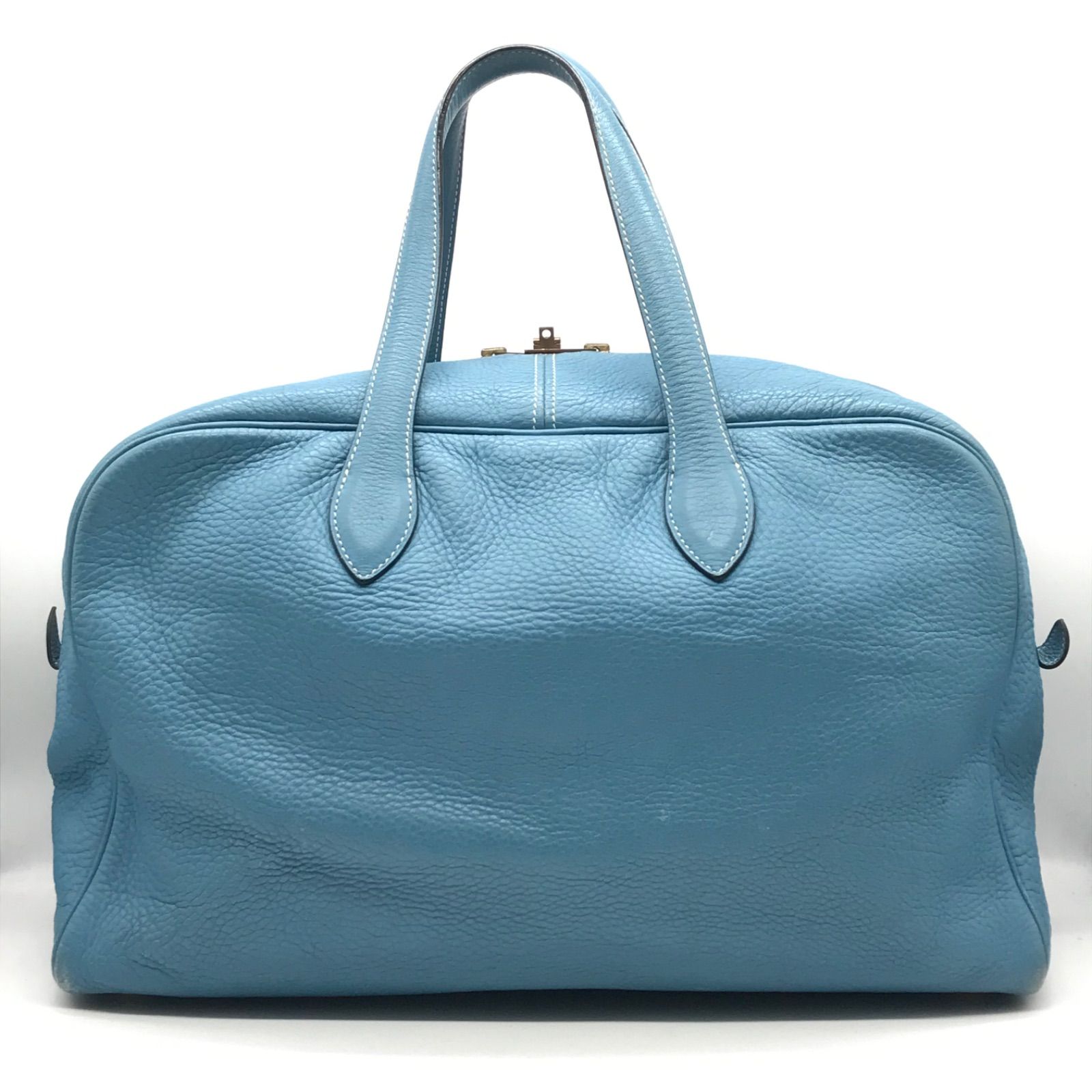 エルメス ヴィクトリア 43 トリヨンクレマンス ボストンバッグ ブルー