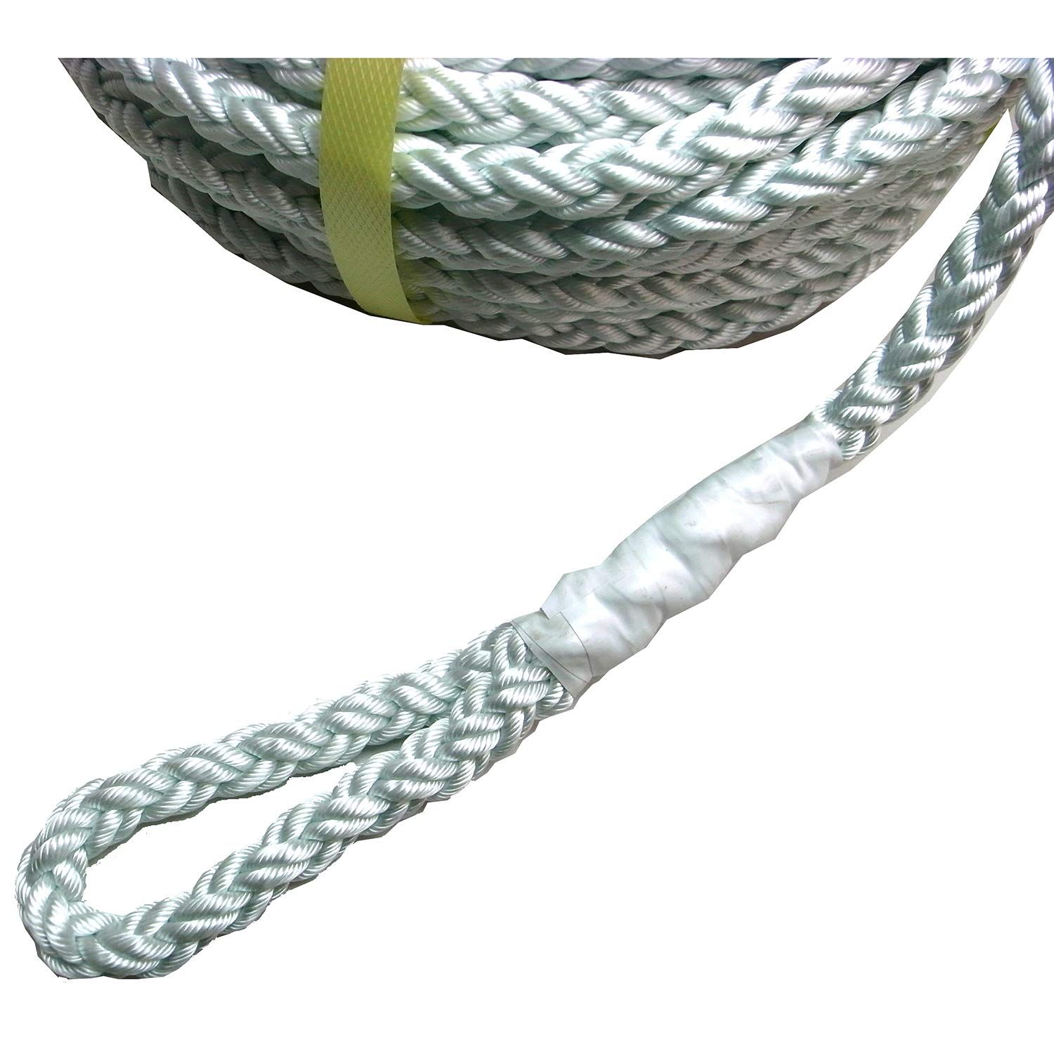 ウインチ用ナイロンクロスロープ 8打ち 8 mm×50 m 両端アイ加工 NR-8 CROSS-8-50