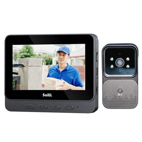 迅速に発送 東京Deco ドアホン インターホン ワイヤレス 子機電池式 配線工事不要 親機と子機セット ドアベル 双方通話 4 3インチ 事不要 盗難防止 遠隔 広角 防水 モニター親機 カメラ付き玄関子機 IPX４相当 防沫形 01313 ef 6