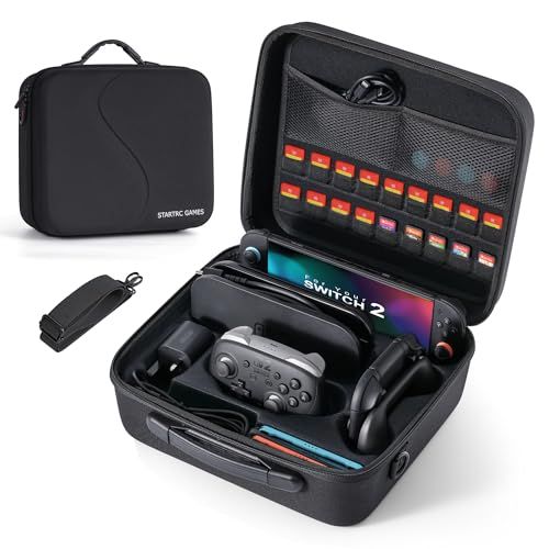 迅速に発送 STARTRC GAMES Switch 2 ケース スイッチ2 オールインボックス 防塵 防汚 耐衝撃 全面保護 大容量 本体 Joy Con Proコントローラー 電源アダプタ ゲームカード全部収納可 b 298 c 6 a