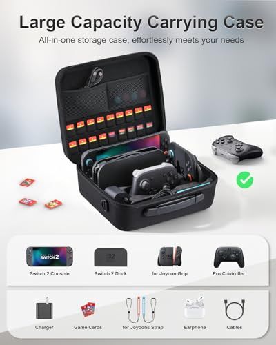 迅速に発送 STARTRC GAMES Switch 2 ケース スイッチ2 オールインボックス 防塵 防汚 耐衝撃 全面保護 大容量 本体|Joy-Con|Proコントローラー|電源アダプタ| ゲームカード全部収納可 b 298 c 6 a