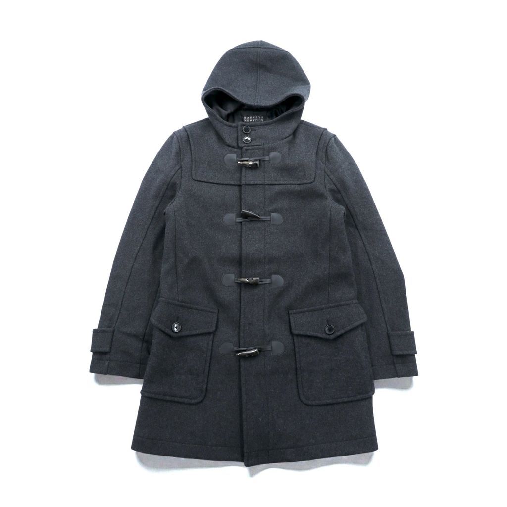 TAKI【バーニーズニューヨーク】ダッフルコート フード付き BARNEYS NEW YORK ダッフルコート XL グレー ウール トグルボタン