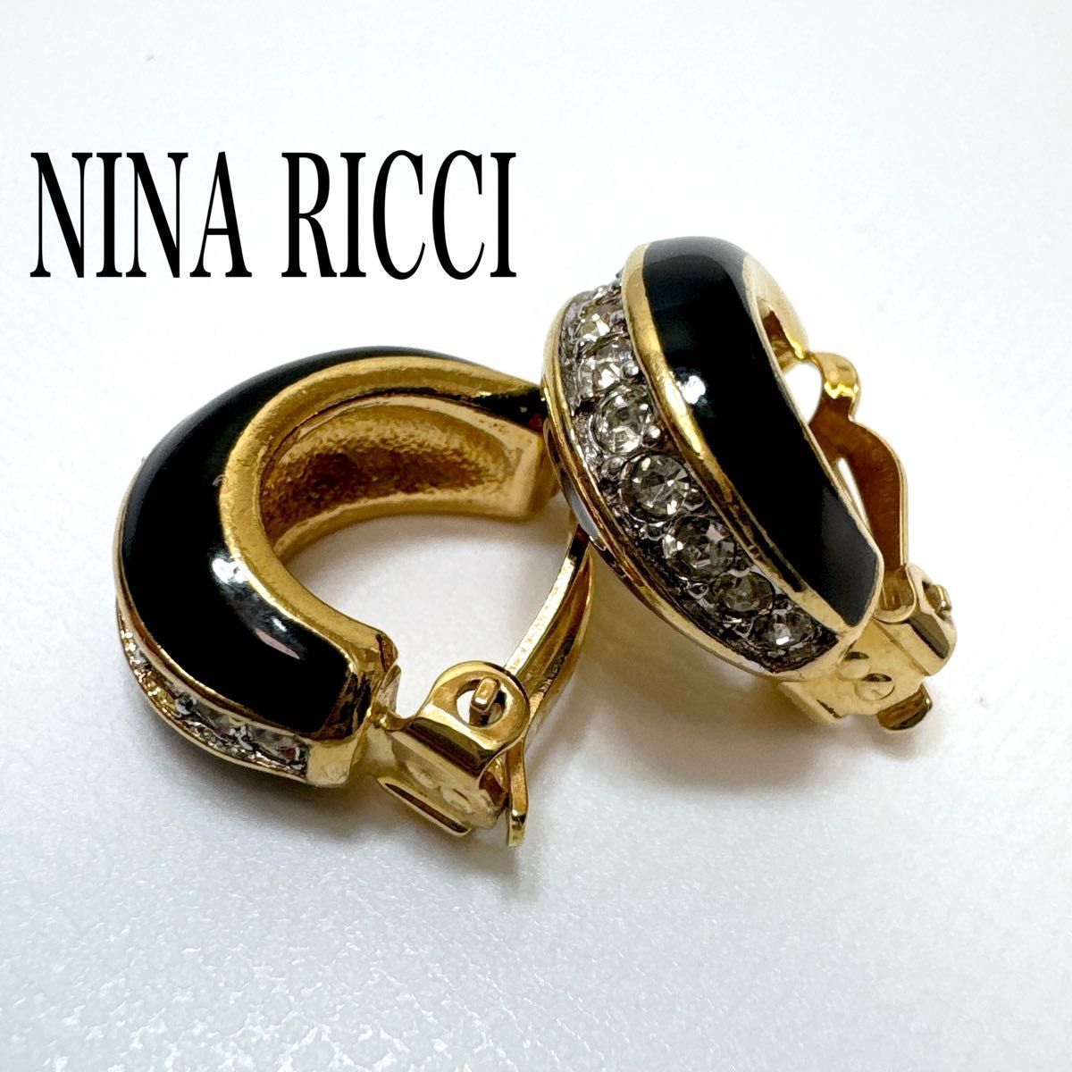□極美品□ NINA RICCI ニナリッチ クリップ式 イヤリング 