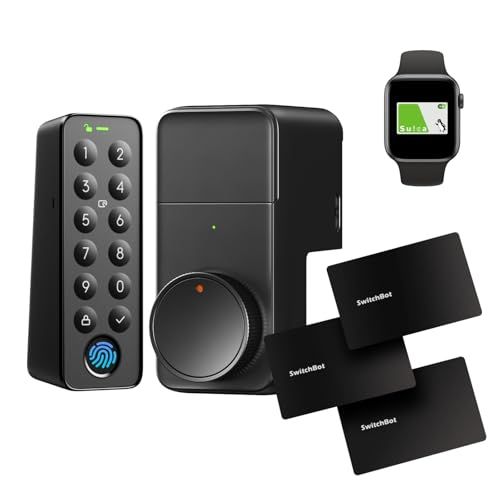 SwitchBot スマートロック プロ 指紋認証パッド カード - 暗証番号 スイッチボット 鍵 スマートキー オートロック ドアロック 玄関 スマートホーム Alexa Google Home Siriに対応 遠隔対応 工事不要 取付カンタン 防犯 m
