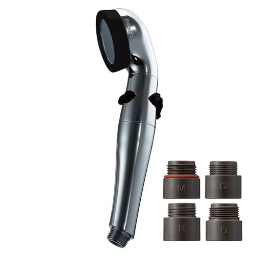 アラミック シャワーヘッド 防汚コーティング 特殊塗装 節水 高水圧 水量調整可 止水ボタン ステンレスブラック 日本製 ASP-SBHC m