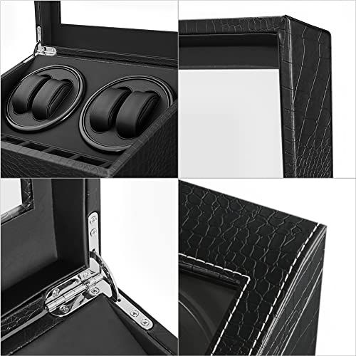  ワインディングマシーン 4 6本巻き ウォッチワインダー 自動巻きワインディングマシーン 日本製 マブチモーター 設計 新型の腕時計自動巻き上げ機 木製 男女の腕時計は全部使えます 2025年アップグレード ワニ模様-103 E ee 9 cc 890 その他 キッチン 食器