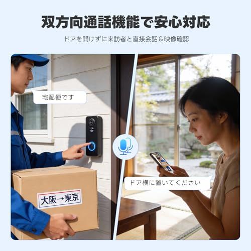 YIYU ビデオドアベル｜スマートドアベル｜ワイヤレスインターホン
