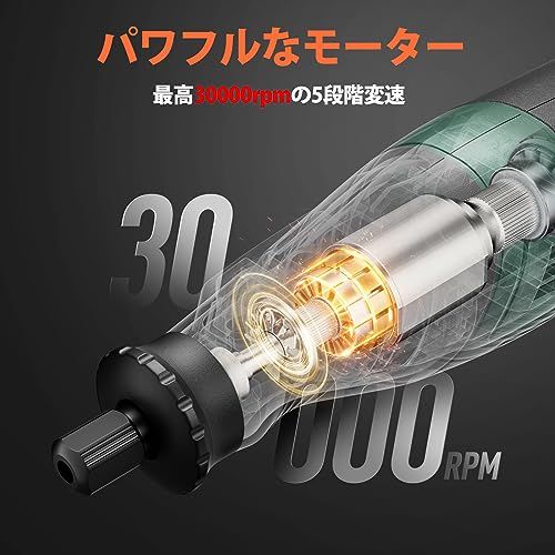ミニルーター 8 Vリューター 充電式 コードレス 高速回転 5段変速 アクセサリー 電動ハンドルーター DIY創作用切断|カッティングガイド 日本語取扱説明書付き 12ケ月 DC 08 m