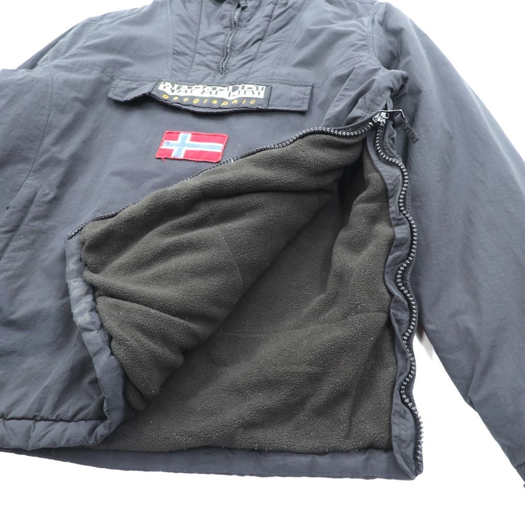 NAPAPIJRI フリース裏地 ハーフジップ 中綿 アノラックパーカー