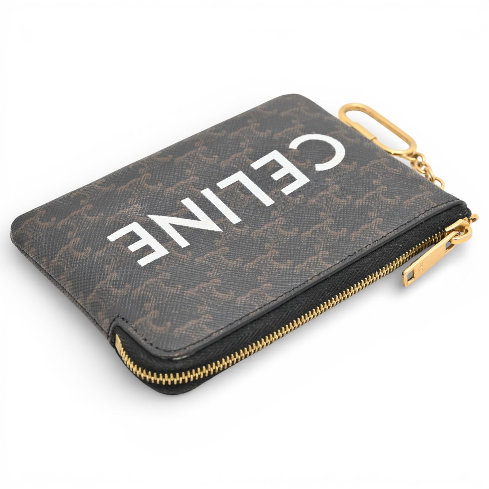 セリーヌ トリオンフ ロゴ ジップ コインケース Aランク ce2627cc