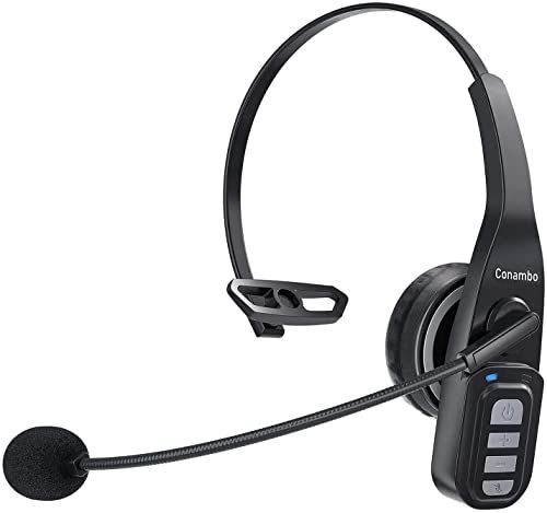 Conambo JBT 900 Bluetooth 5 0 ヘッドセット 片耳 左右耳兼用マイク付き 最大22時間連続使用 CVC 8 0ノイズキャンセリング ハンズフリー ワイヤレス ヘッドセットミュート機能 二台接続 Siri対応 6651 ba 38