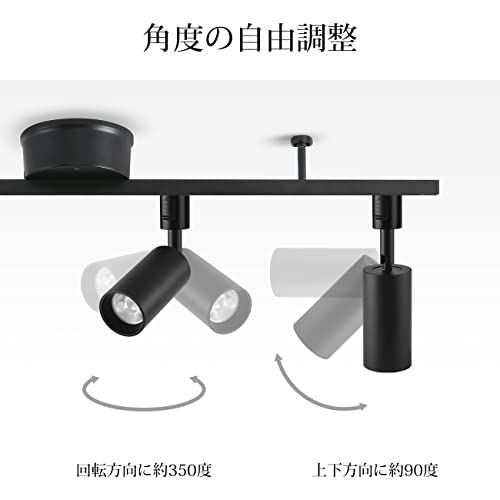 LVWIT ダクトレール用 スポットライト ライティングレール用 消費電力10 W 75 W相当 電球色 3000 K 大光量1000 lm ライティングバー LED搭載 器具一体型 インテリア照明 取付簡単 ブラック セット c 86 b 9 f 10