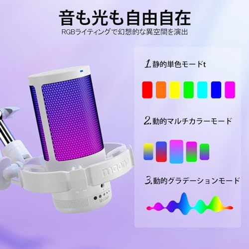  MAONO USB コンデンサーマイク ゲーミングマイク PC マイクセット ノイズキャンセリング ミュートボタン 単一指向性 RGBライティング 音量コントロール プラグ＆プレイ パソコンマイク ゲーム実況 ライブ配信 ポットキャス fcad 3 c 06 その他 キッチン 食器