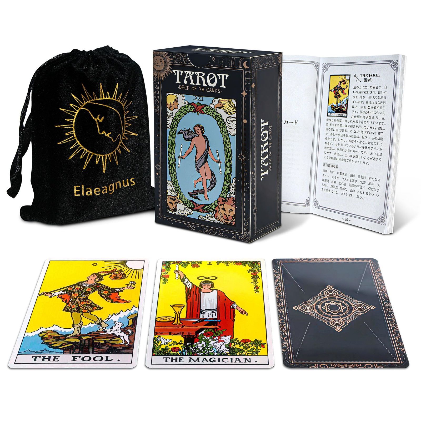 Elaeagnus タロットカード 初心者向け 78枚 ウェイト版 ライダー版
