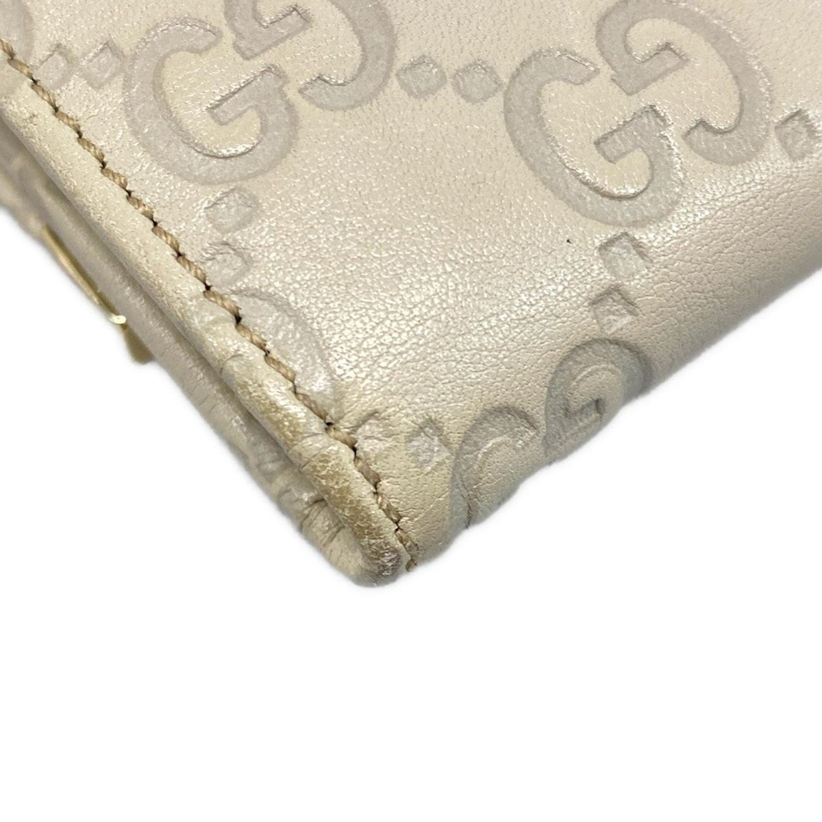 GUCCI アイボリー 長財布　レザー GUCCI ラブリーハート GG レザー 長財布 アイボリー W ホック - メルカリ