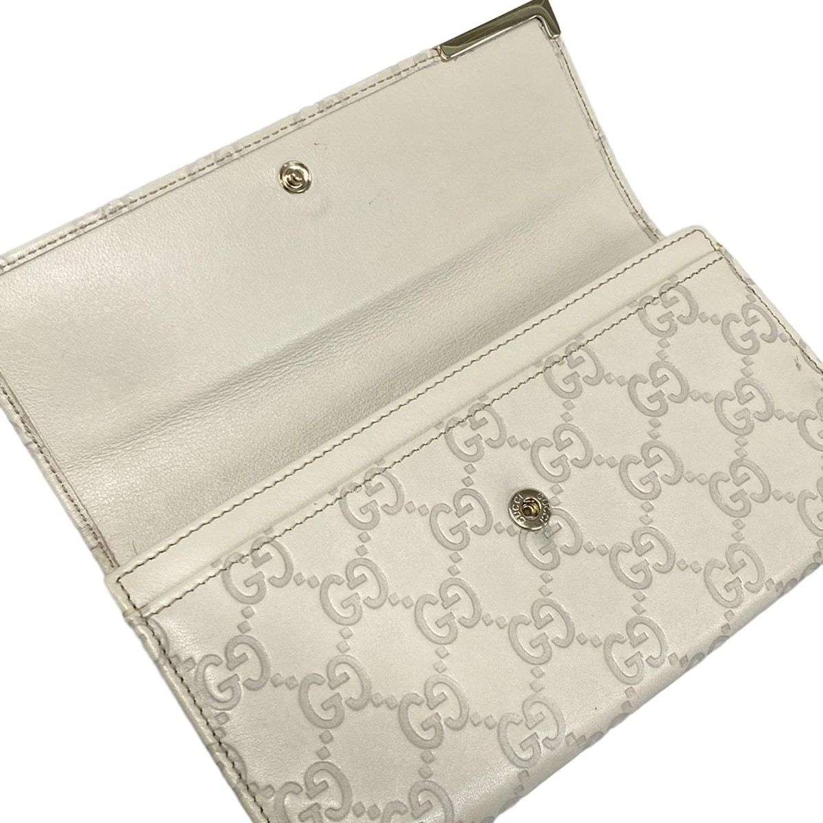 GUCCI アイボリー 長財布　レザー GUCCI（グッチ） 長財布 財布 レザー ホワイト レディース 449396bmj1g