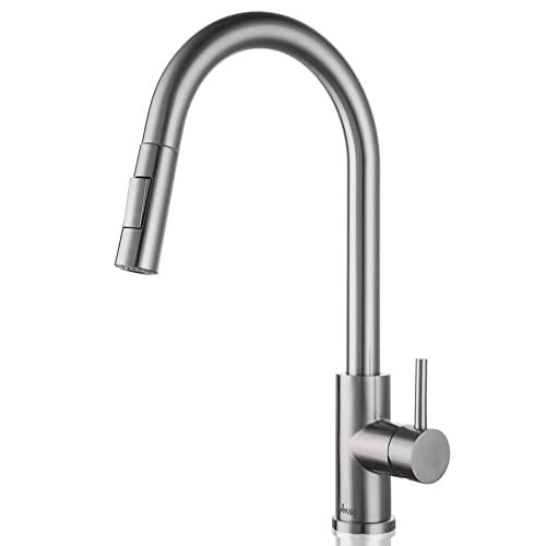 APPASO キッチン水栓 モダンキッチン混合栓 引き出し式スプレー付き シングルレバー SUS 304 ステンレス製混合栓 キッチンシンク用混合栓 日本語説明書付き 取り付け簡単 シルバー m