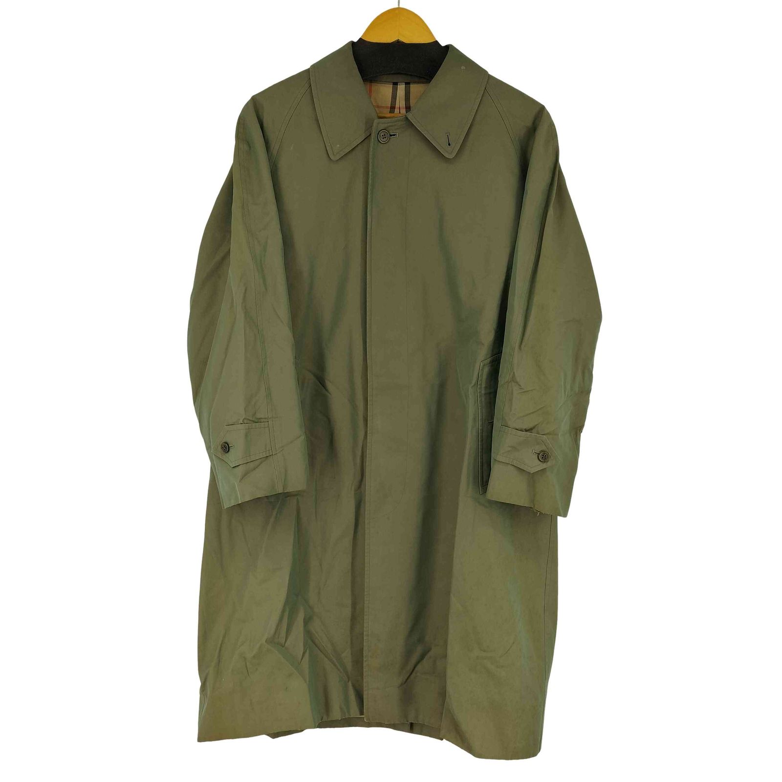 希少 90s BURBERRY 国内正規 玉虫色ステンカラーコート ノバチェック