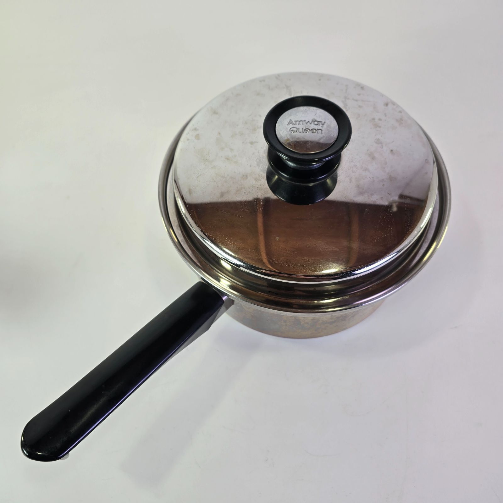 Amway Queen 中 ソースパン 片手鍋 蓋付 旧型 片手 鍋 ステンレス