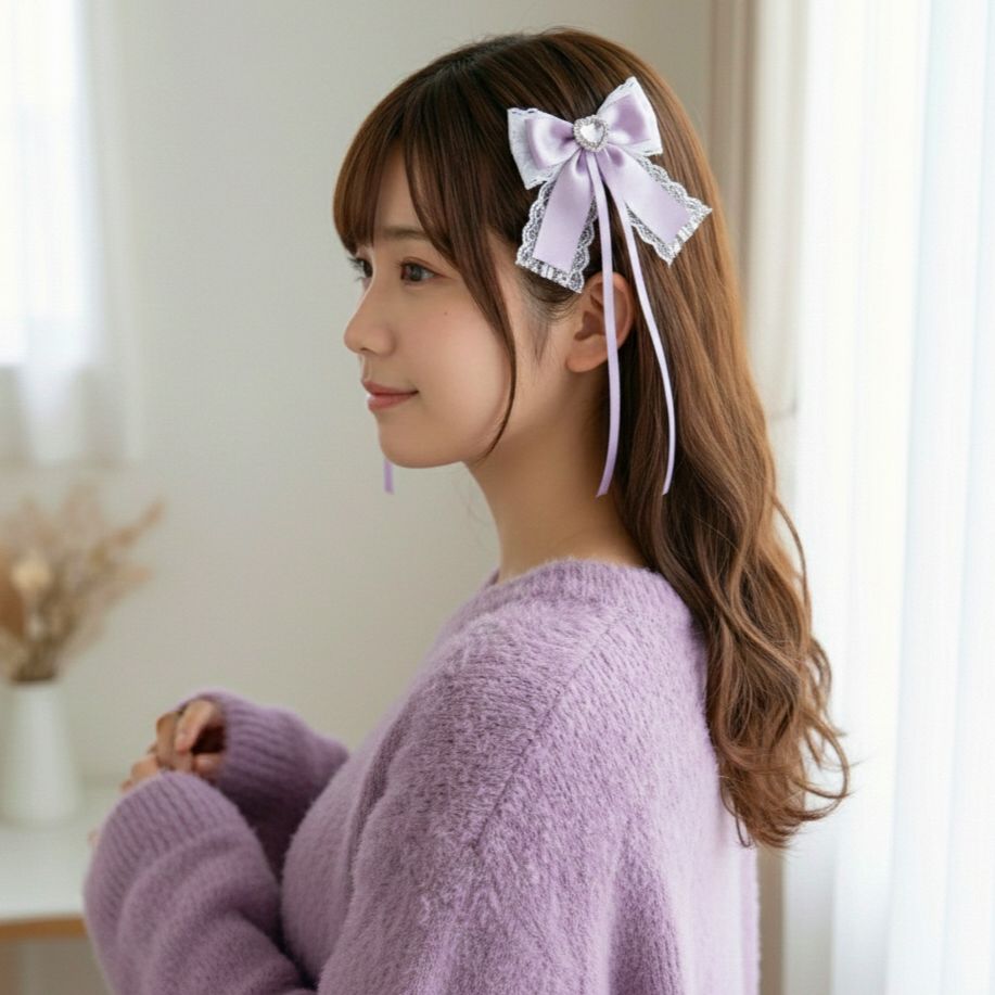 量産型リボン ヘアクリップ ピンク 推し活グッズ リボン ヘア