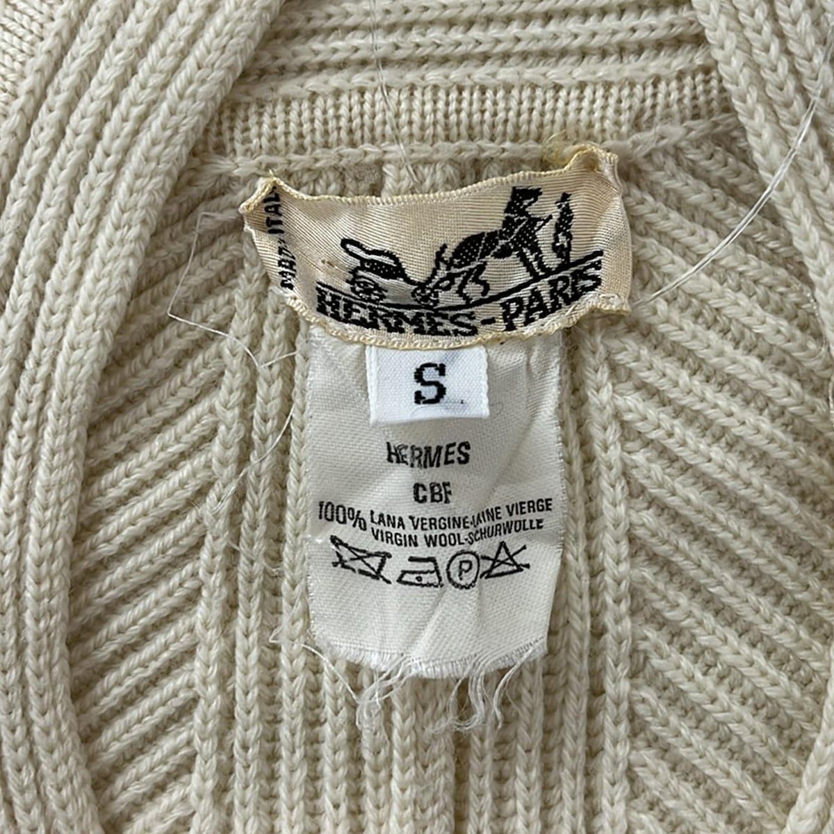 HERMÈS アイボリー ウールセーター 34 HERMÈS アイボリー ウールセーター 34