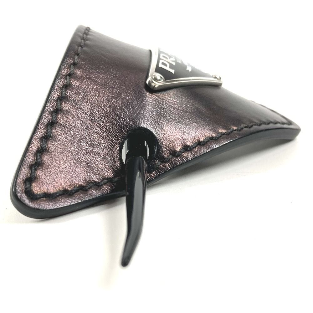 PRADA プラダ ヘアピン ロゴ かんざし ヘアピック レザー ブラック