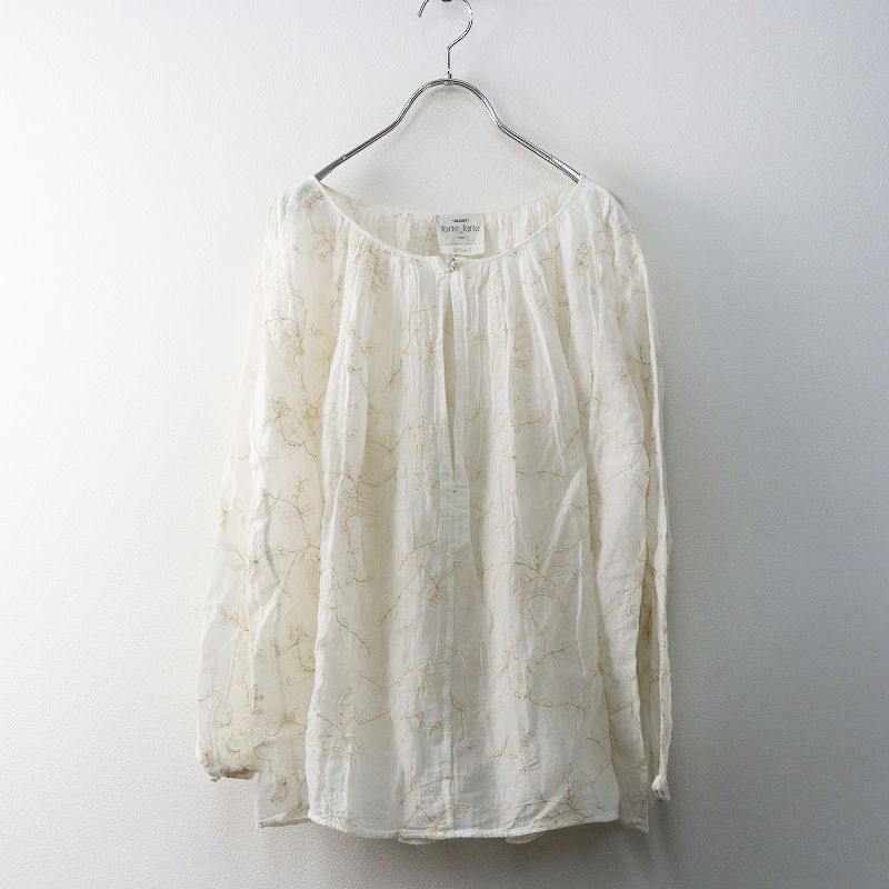 フォルテフォルテ forte_forte フラワー刺繍 コットンシルクブラウス 1