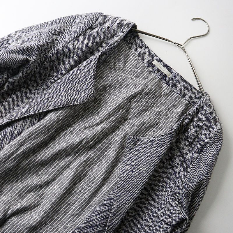 フォグリネンワーク fog linen work ヘリンボーン 前開き ノーカラー