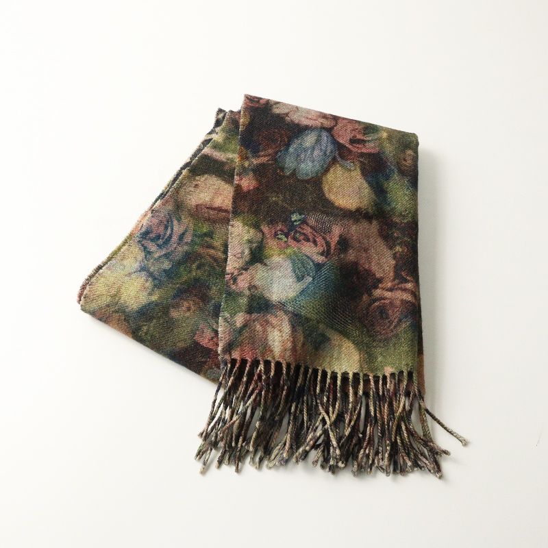 イタリア製 ポールスミス Paul smith フラワープリント フリンジ