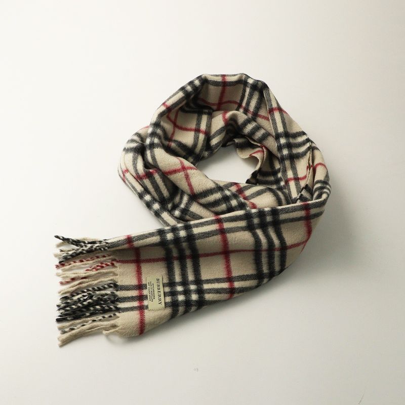 美品 スコットランド製 バーバリー BURBERRY カシミヤ ノバチェック